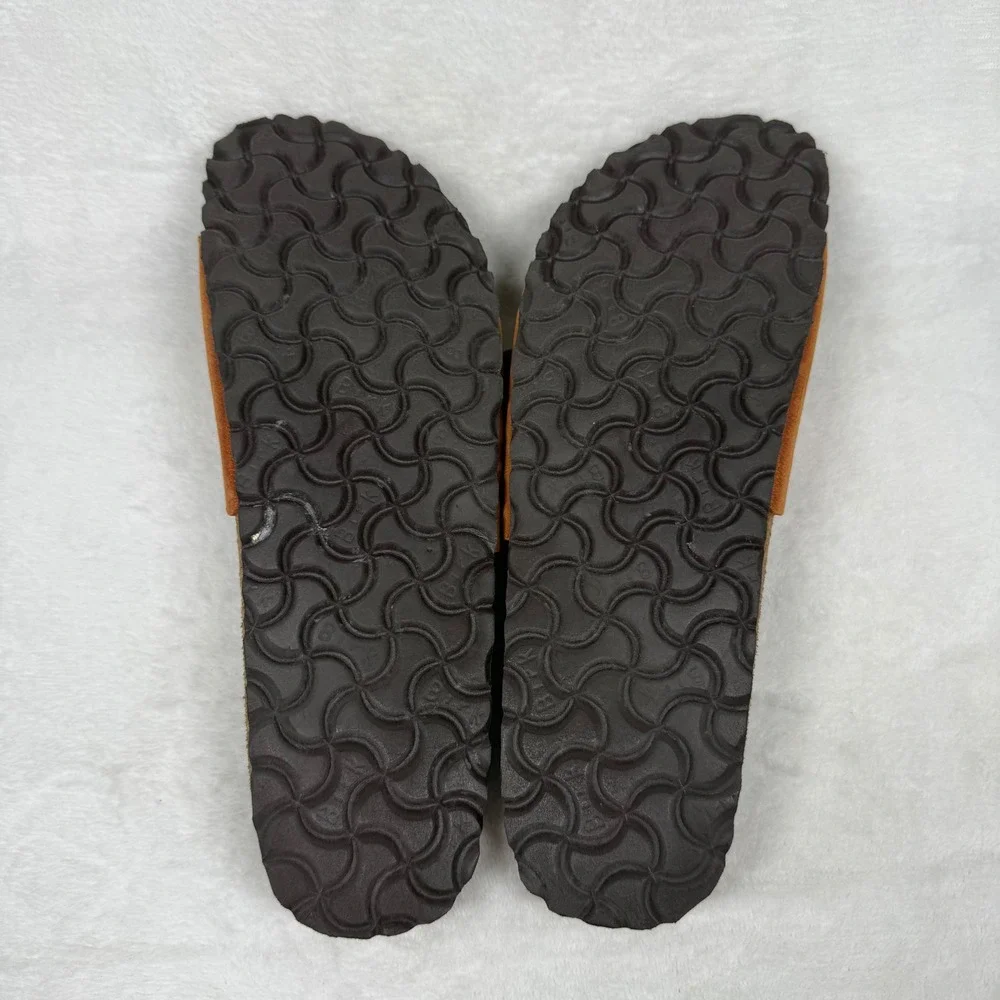 Birkenstock Madrid Big Buckle Burnt Orange Nubuck Leather Slide Sandals 42 L11 - Picture 10 of 11